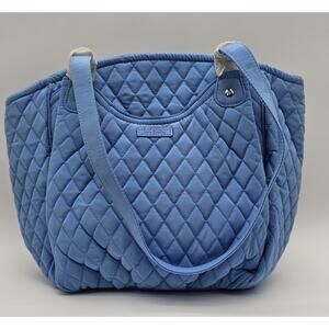 Vera Bradley Glenna Satchel Purse Microfiber Classic Quilted Sky Blue